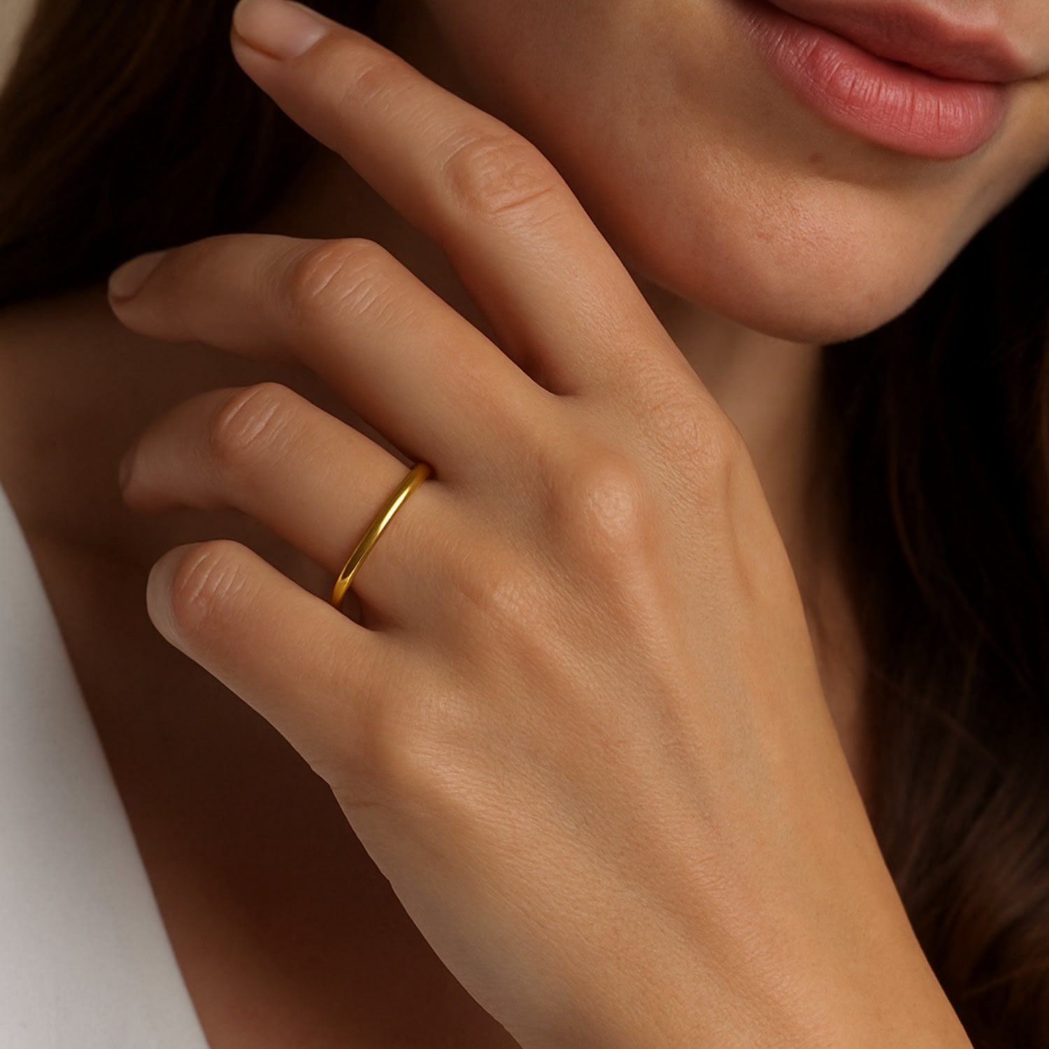 Women's Sterling Silver Band With Gold Plating: Elegant Simplicity