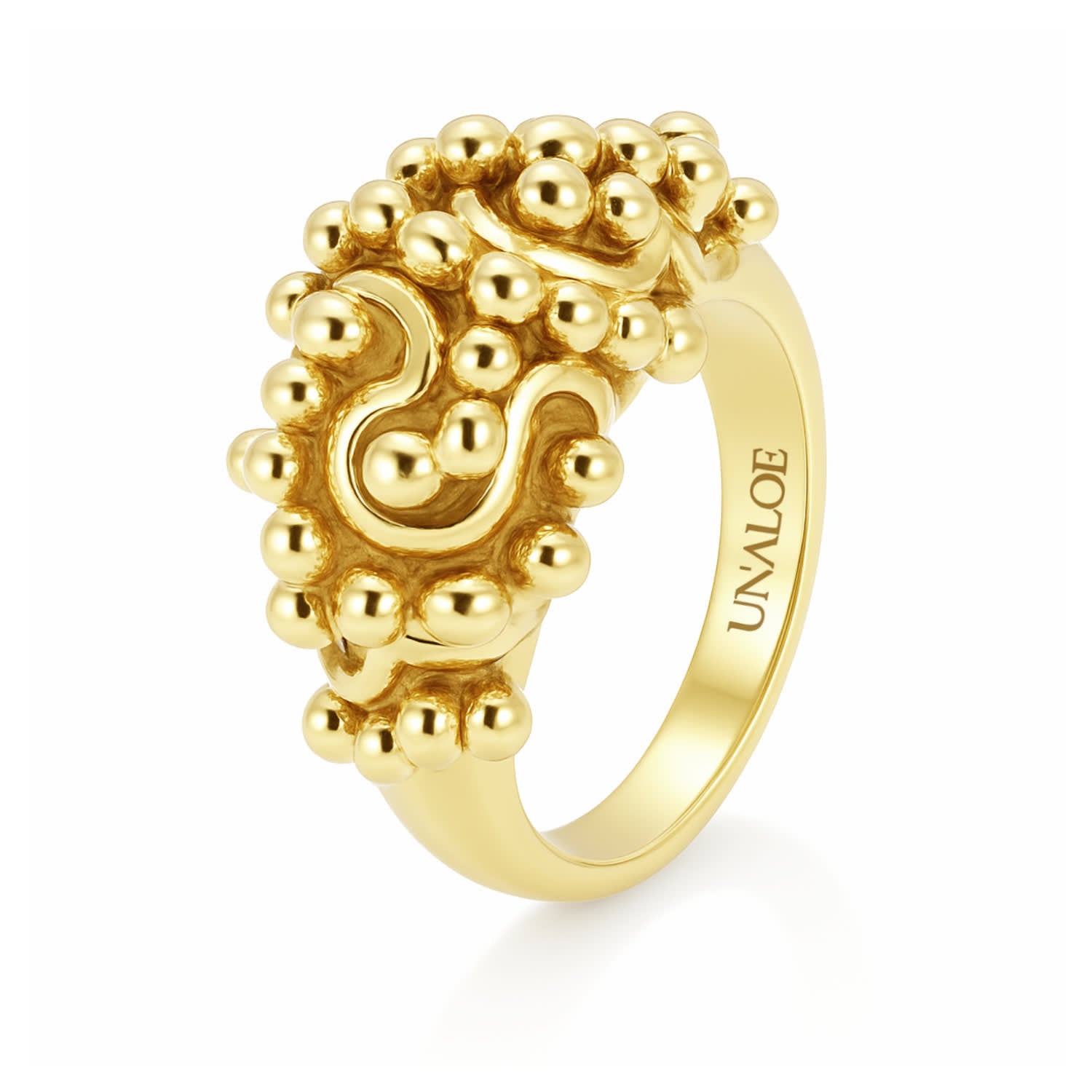 Women's Sterling Silver-Gold Plated Ring – Ribes Design – Handmade Italian Jewelry Silver