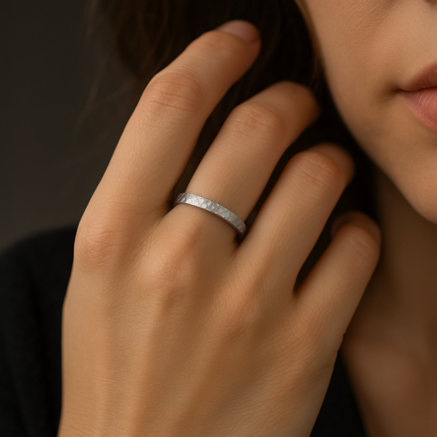 Women's Wide Hammered Sterling Silver Band: Strength, Grace, And Authenticity