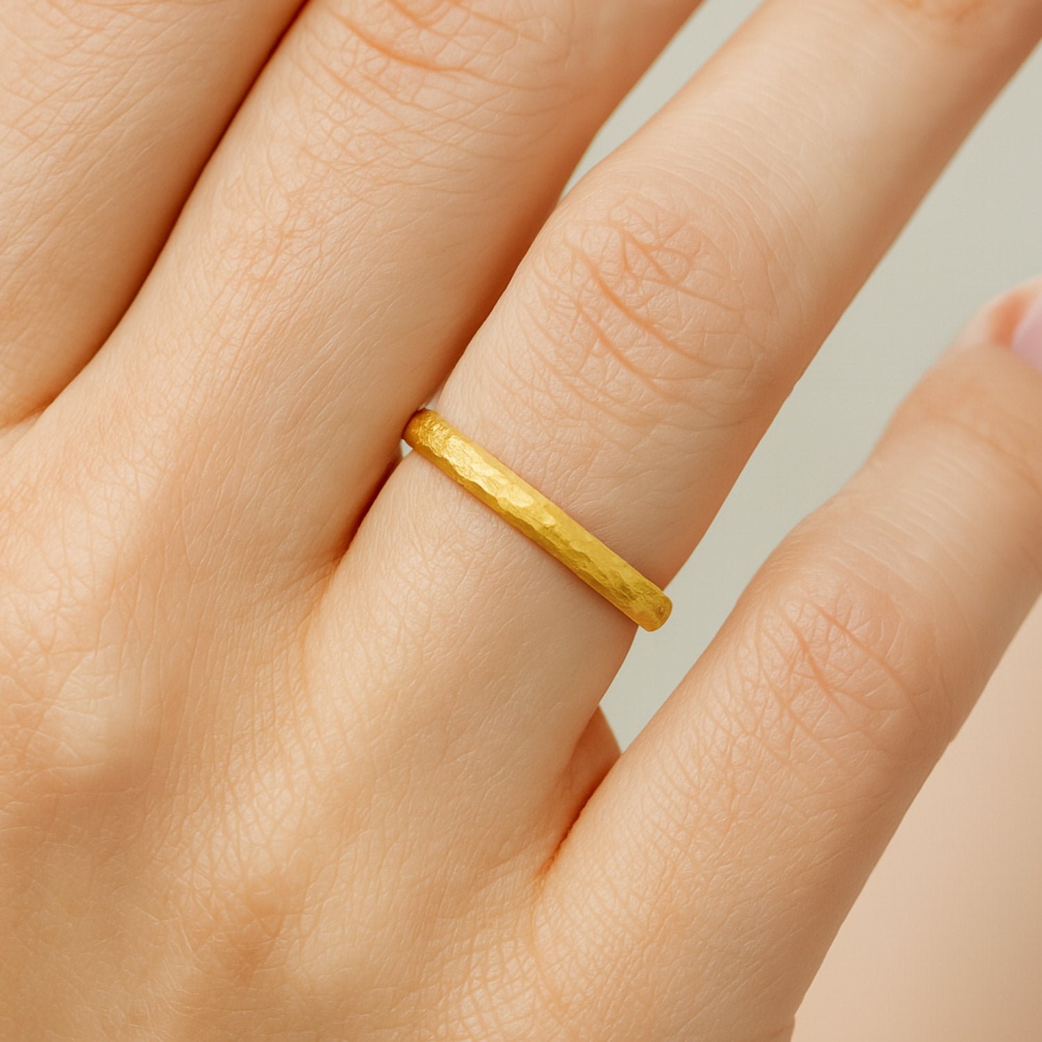 Women's Wide Hammered Sterling Silver With Gold Plating Band: Strength, Grace, And Authenticity