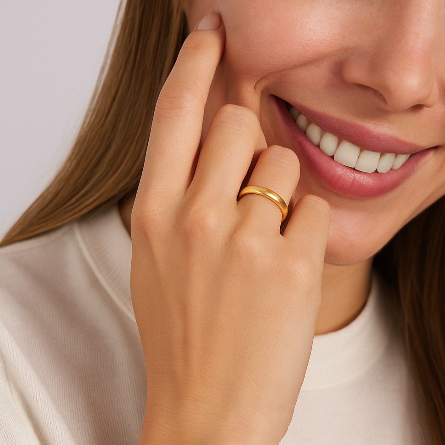 Women's Wide Smooth Sterling Silver Band With Gold Plating: Strength, Grace, And Authenticity