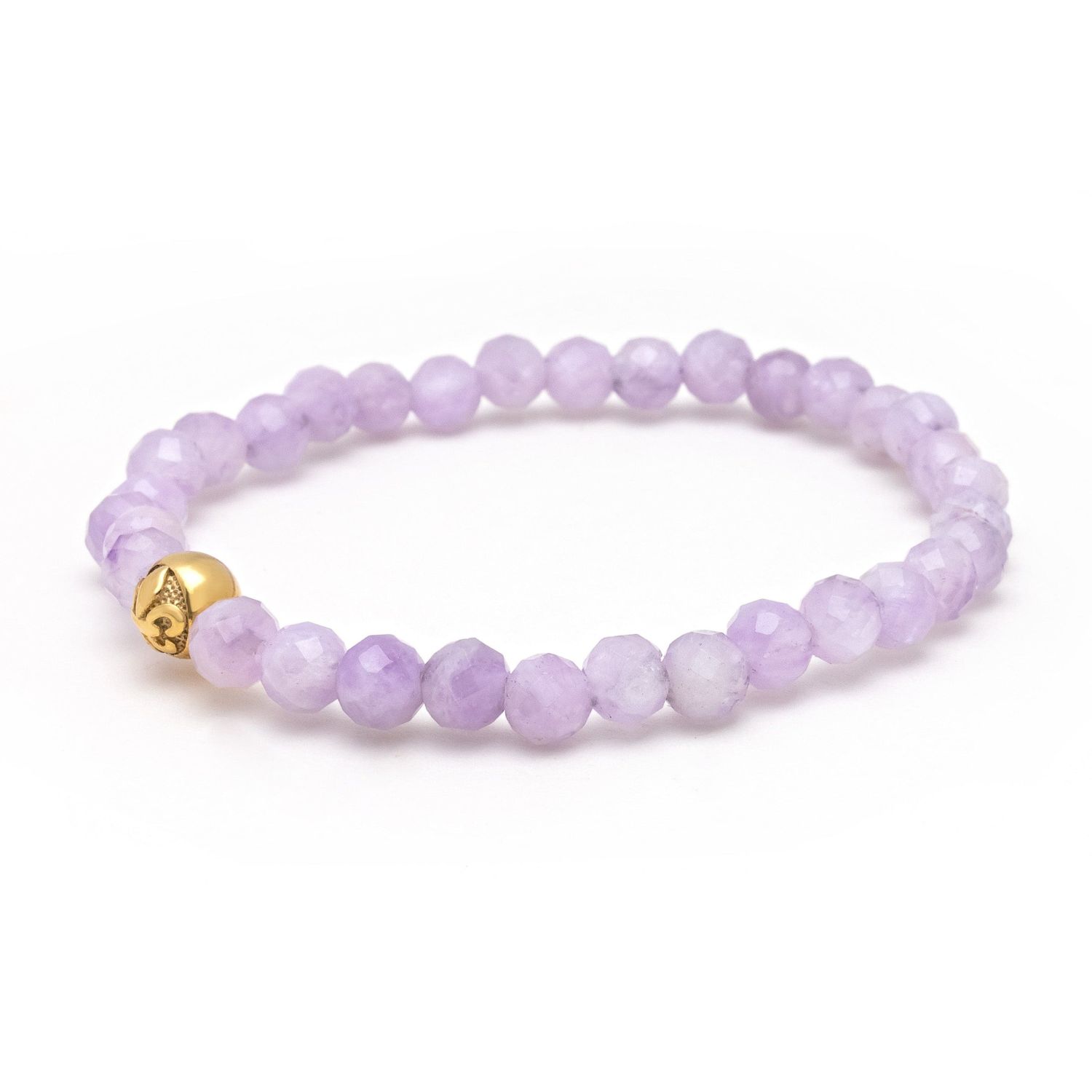 Women's Wristband With Amethyst Lavender And Gold