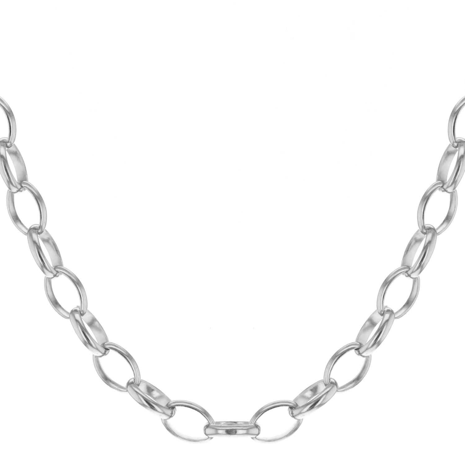 Belcher Charm Necklace Rhodium Plated