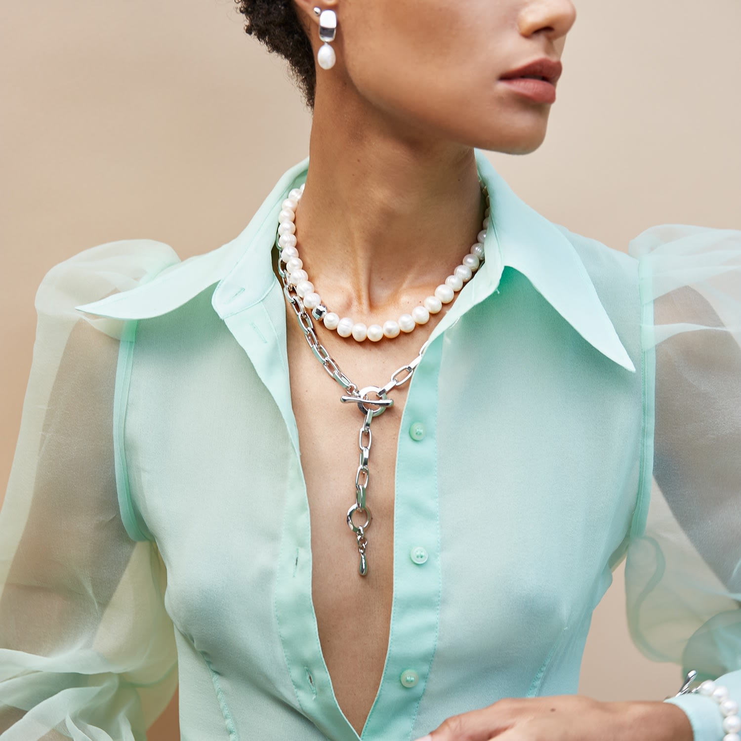 Convertible Chainlink Lariat - Silver
