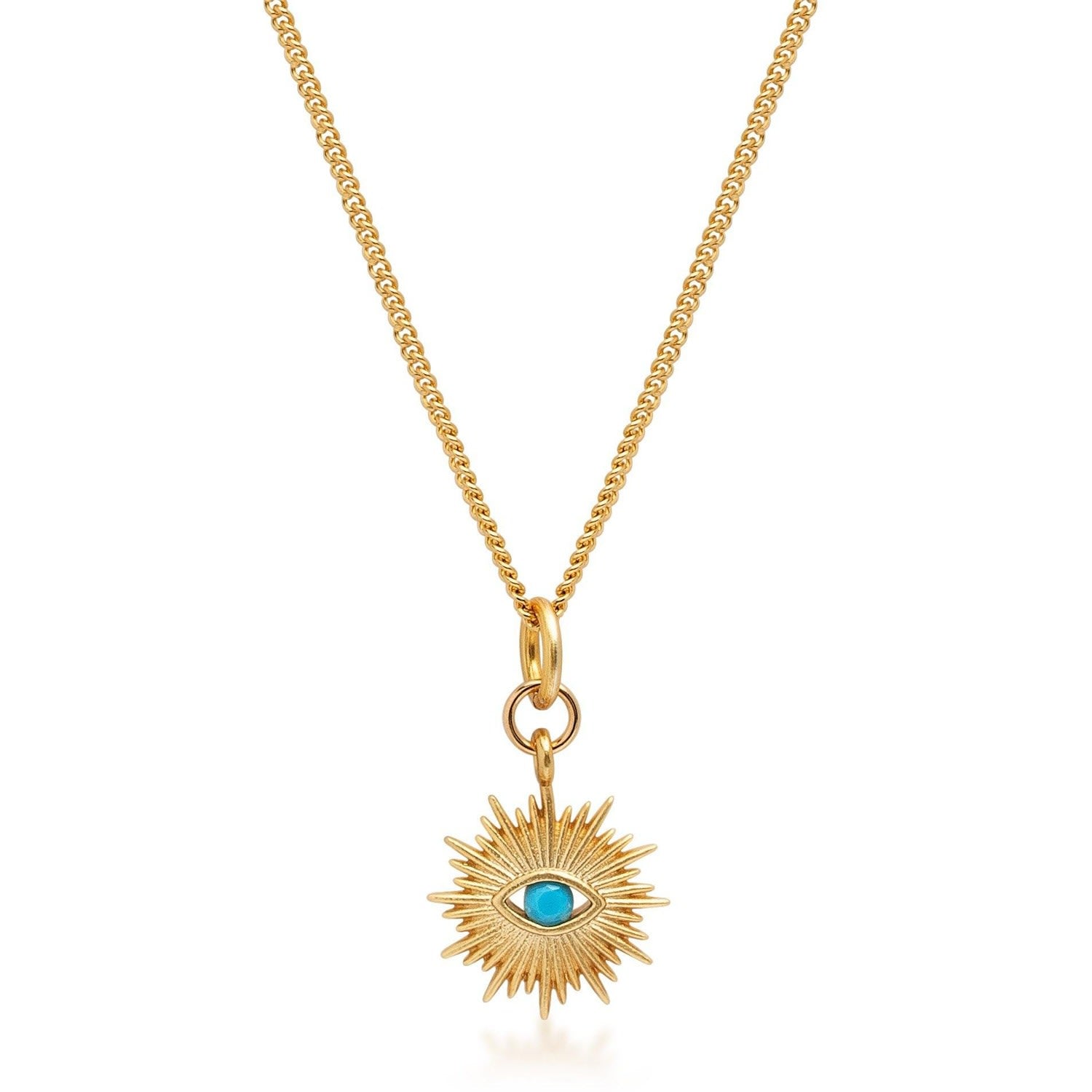 Gold Necklace With Mini Evil Eye Pendant