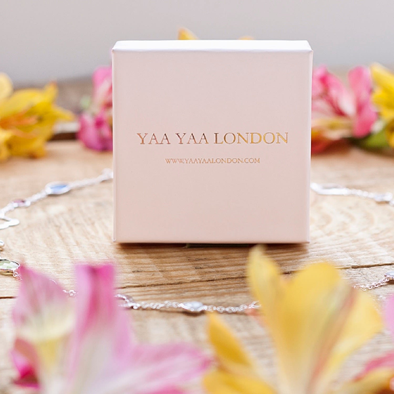 Gold Vermeil Black Crystal 'My First Love' Gemstone Necklace