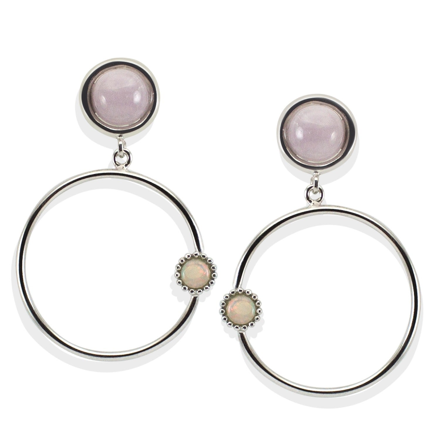 Satellite Kunzite Hoop Earrings