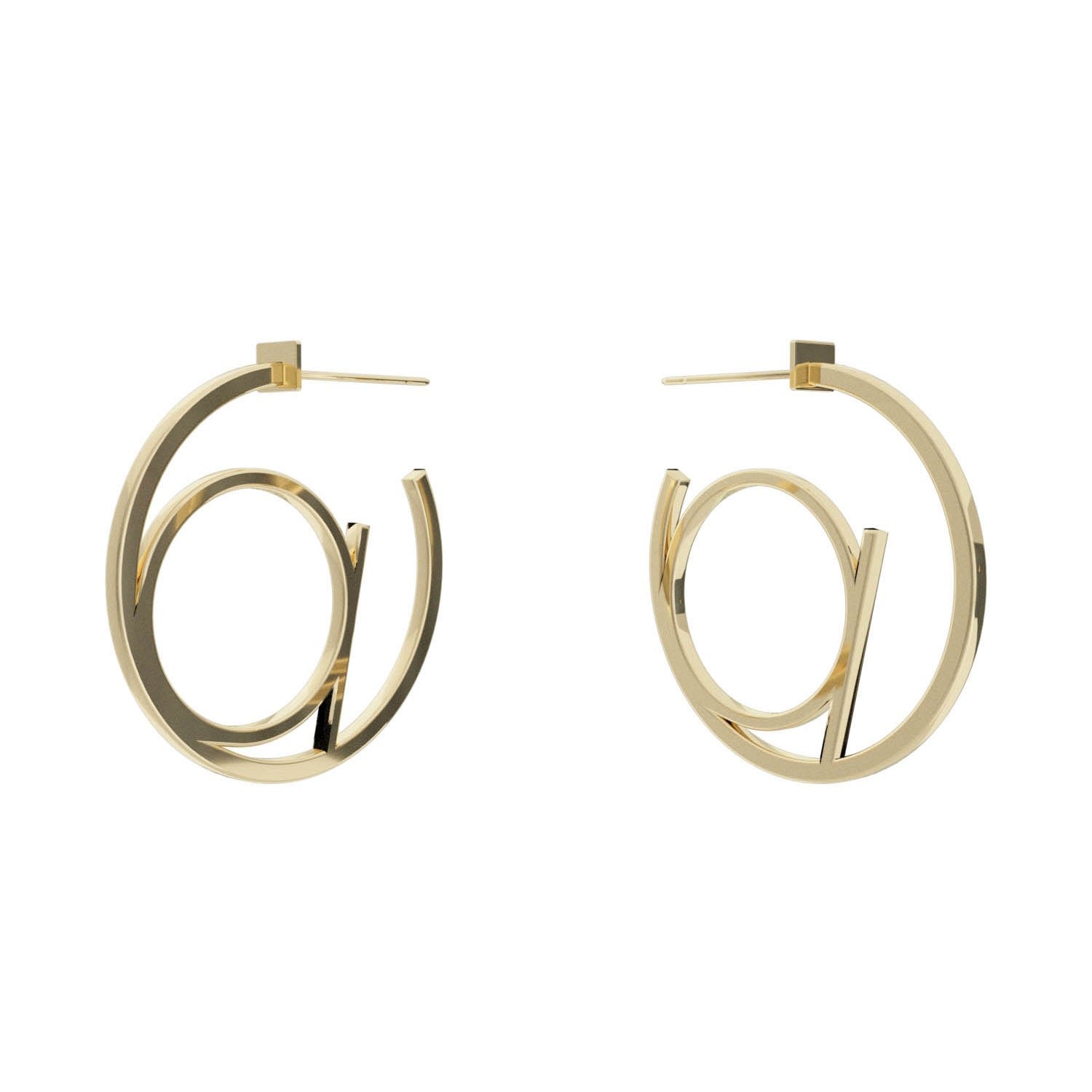 Alphabet Hoop Earrings Small - Gold