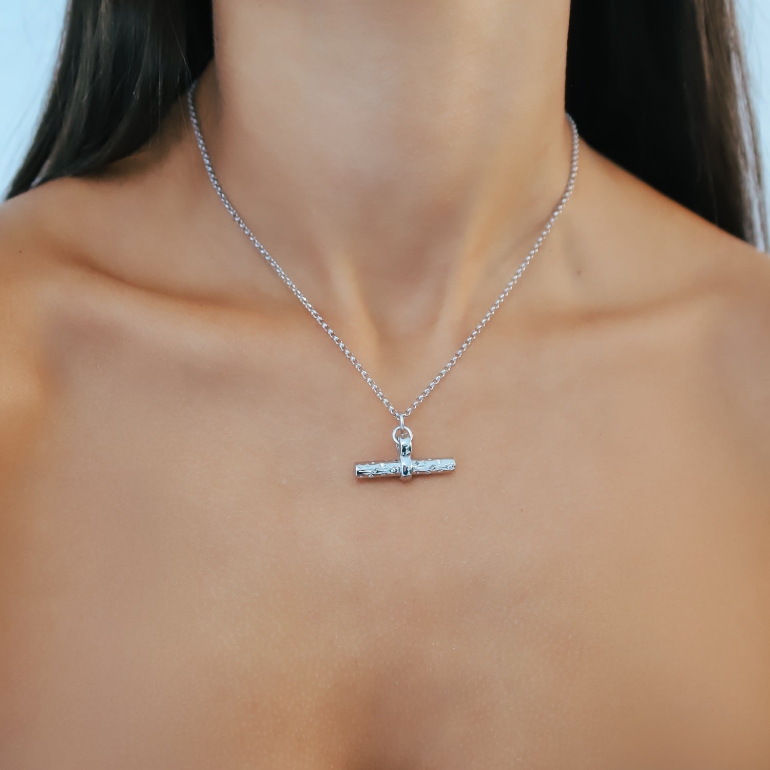 Wren T-Bar Necklace | Sterling Silver