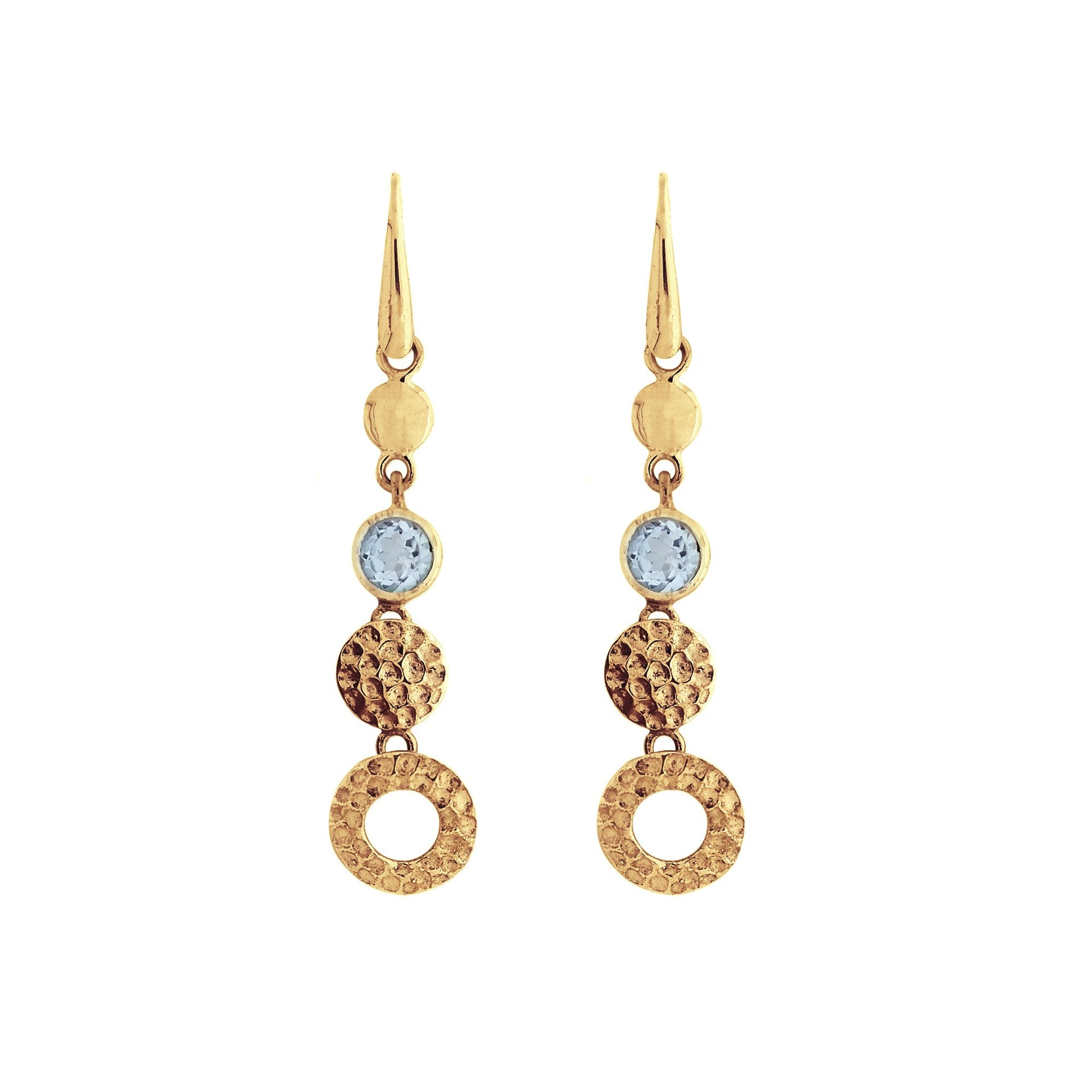 Lakshmi Gold Vermeil Statement Drop Earrings - Blue Topaz