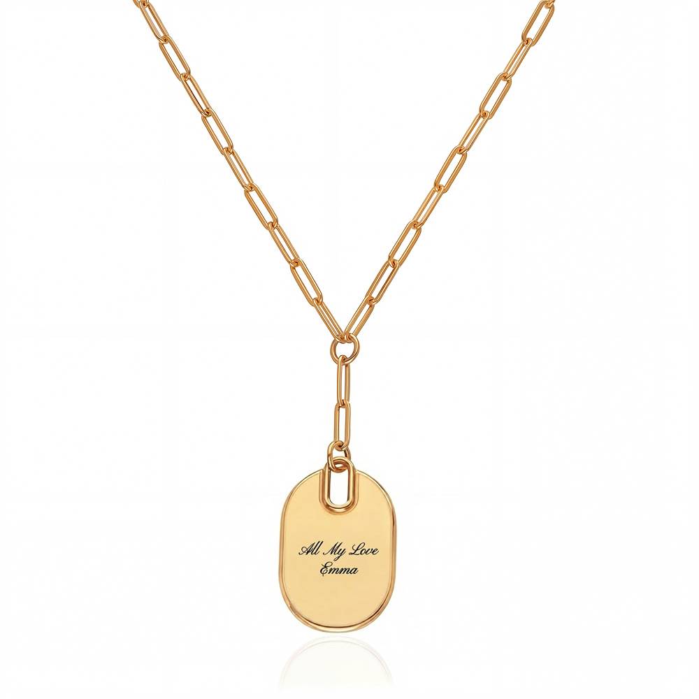 Written in Love Oval Paperclip Necklace in Gold Plating