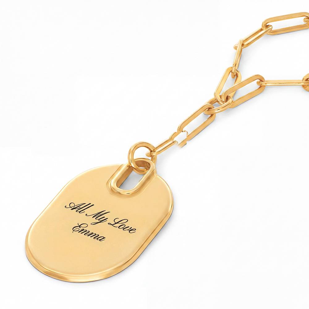 Written in Love Oval Paperclip Necklace in Gold Plating