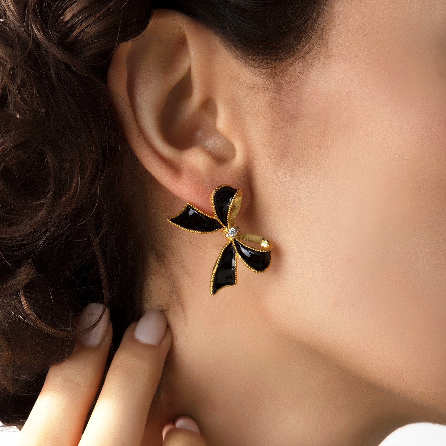 Black Bow Earrings
