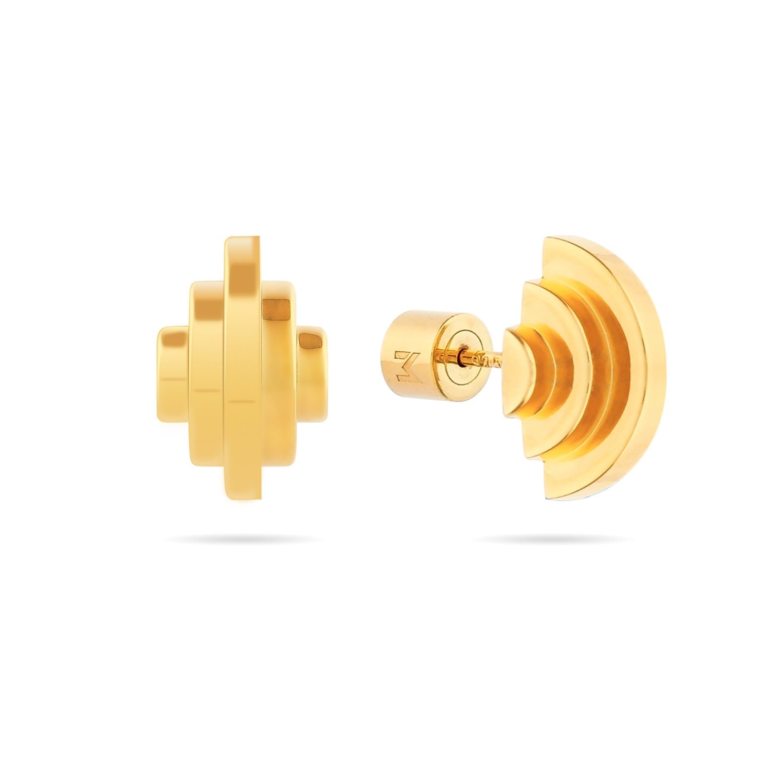 Multi Semicircle Geometric Stud Earrings - Gold