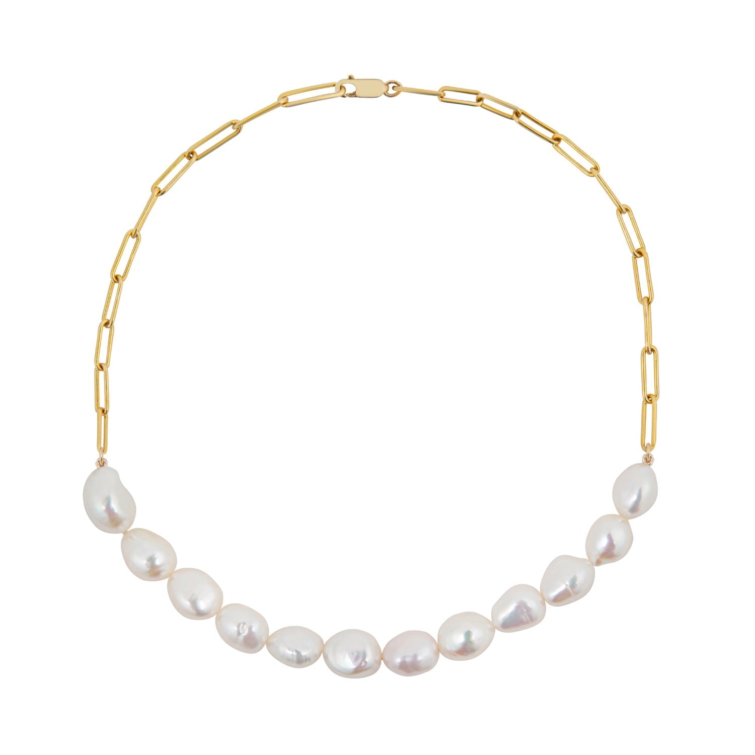 Aetia Nugget Pearl Chain Neclace - Gold