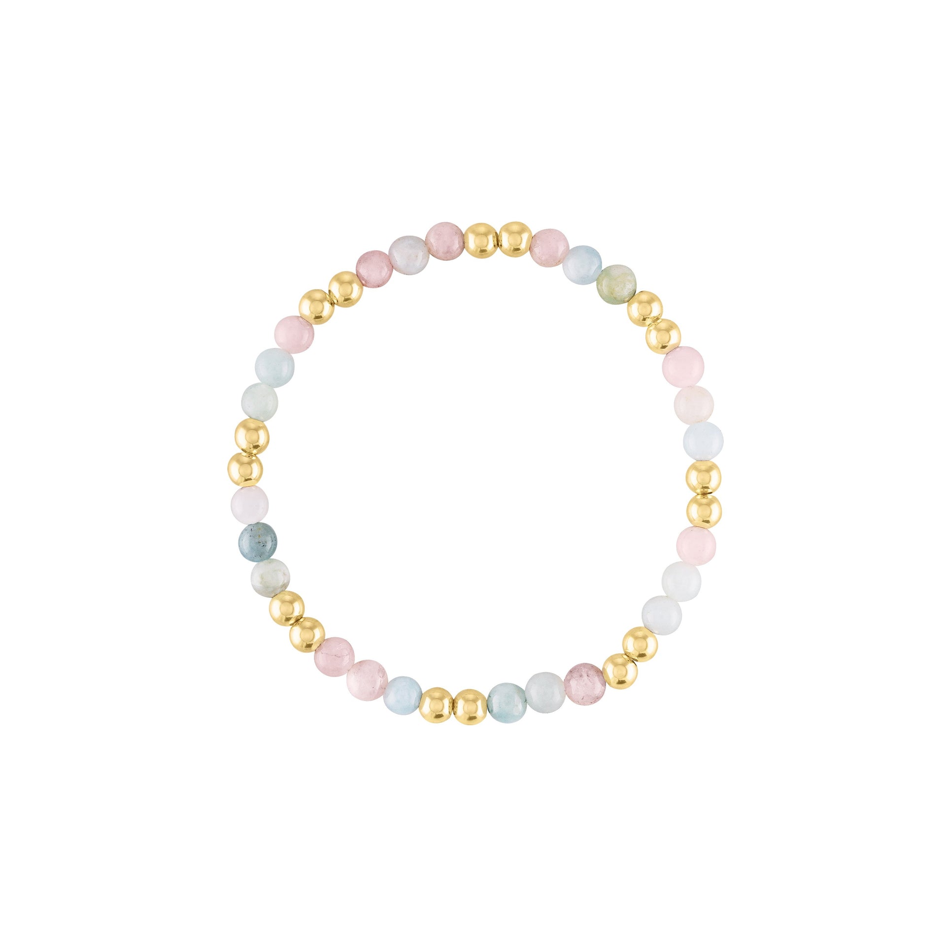Morganite Golden Bead Bracelet