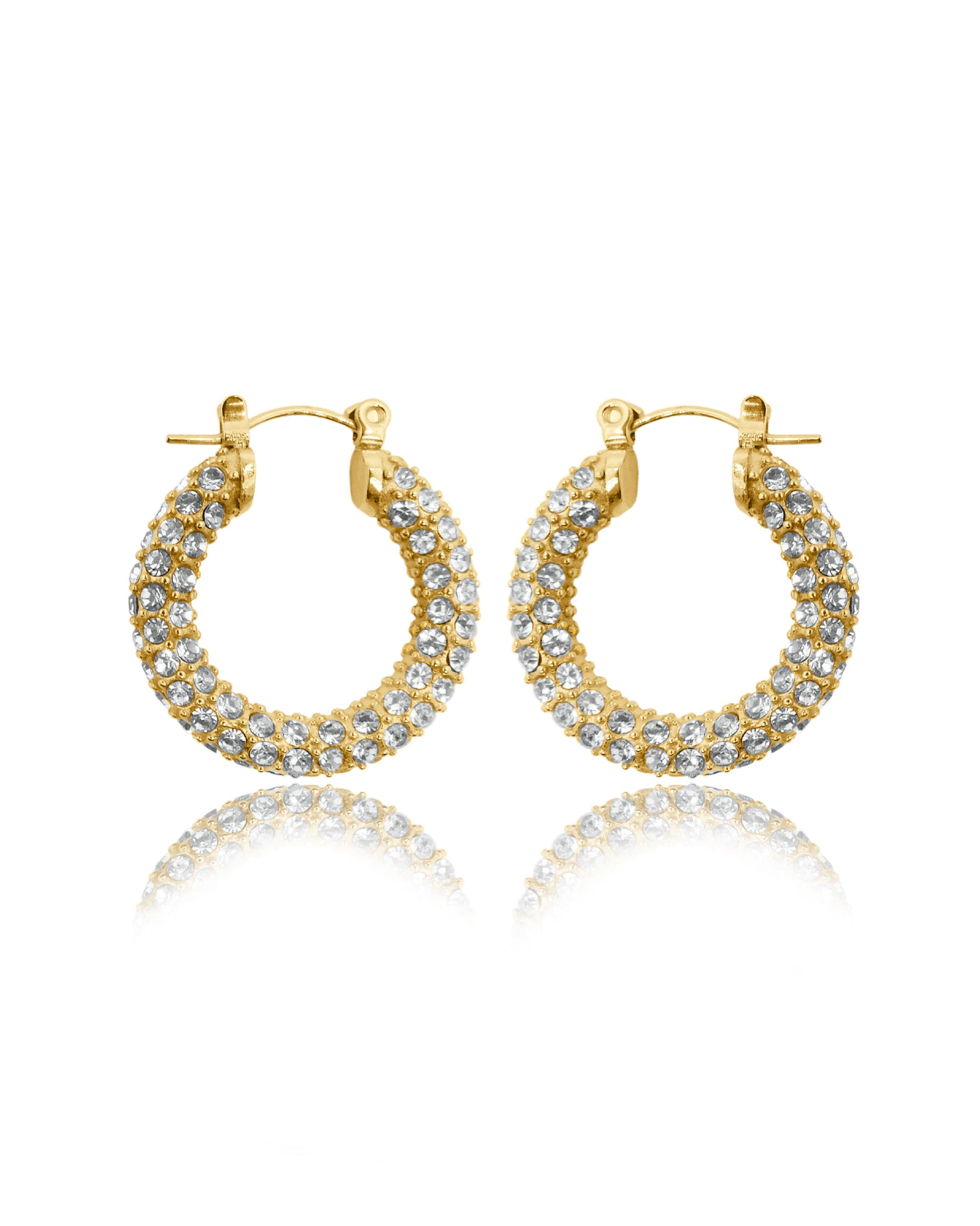 Ayla Micro Inlaid Diamond Hoop Earrings