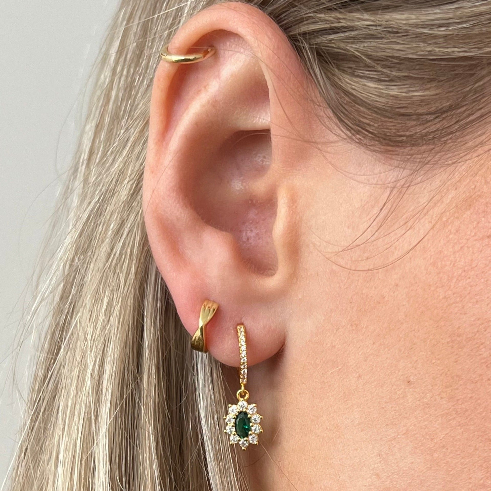 Gold X Huggie Hoop Vermeil Earrings