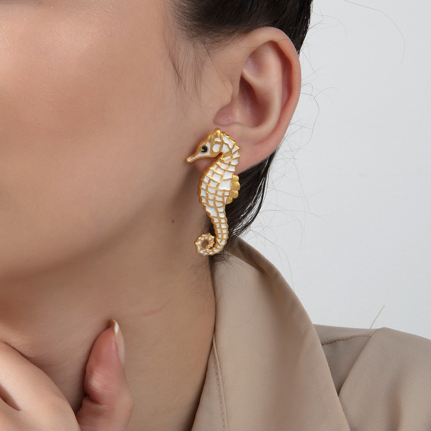 Gold Seahorse Earrings