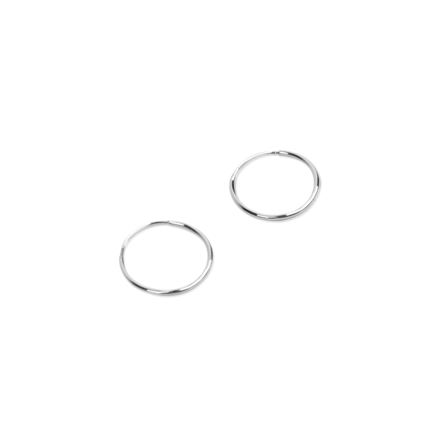 14K Gold Small Endless Hoop Earring White Gold