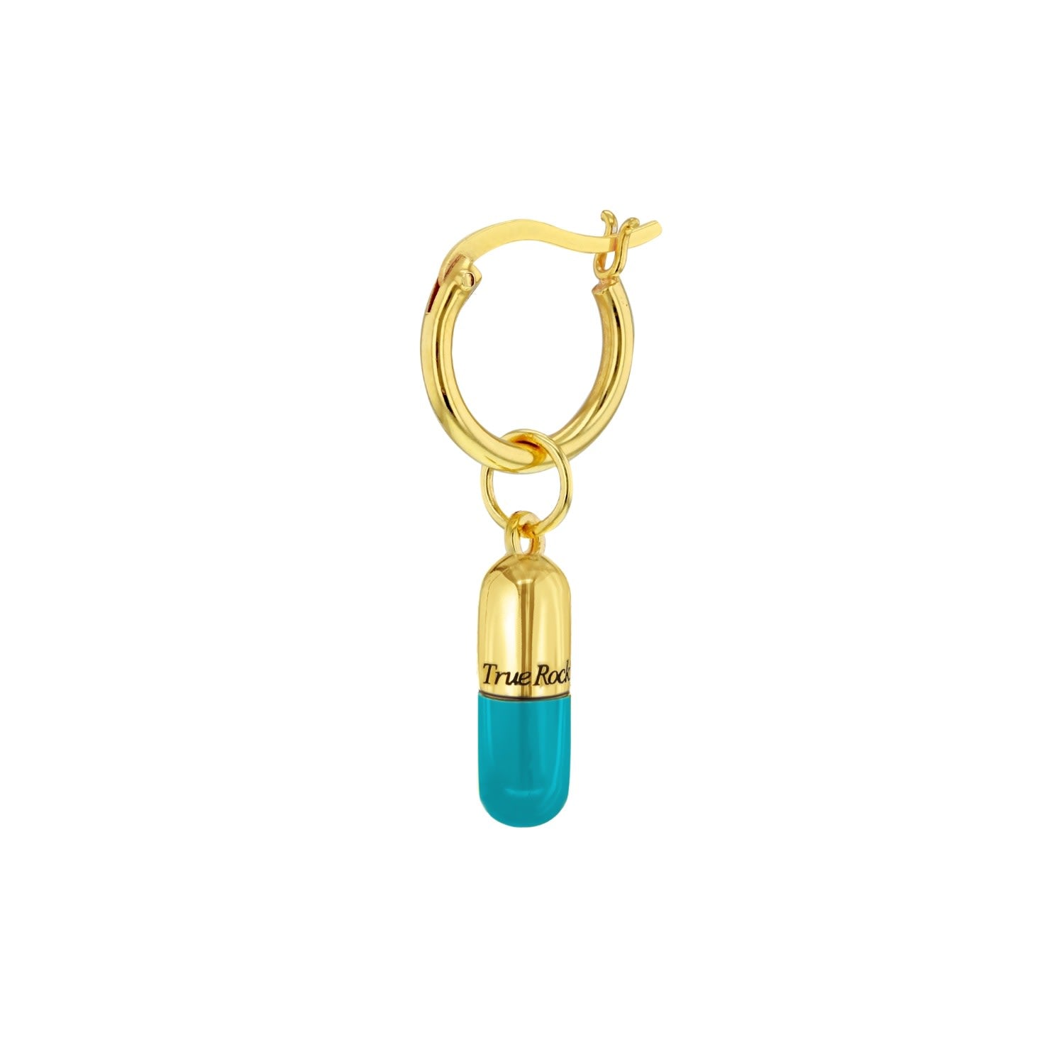 Turquoise & 18Kt Gold Plated Small Pill Pendant