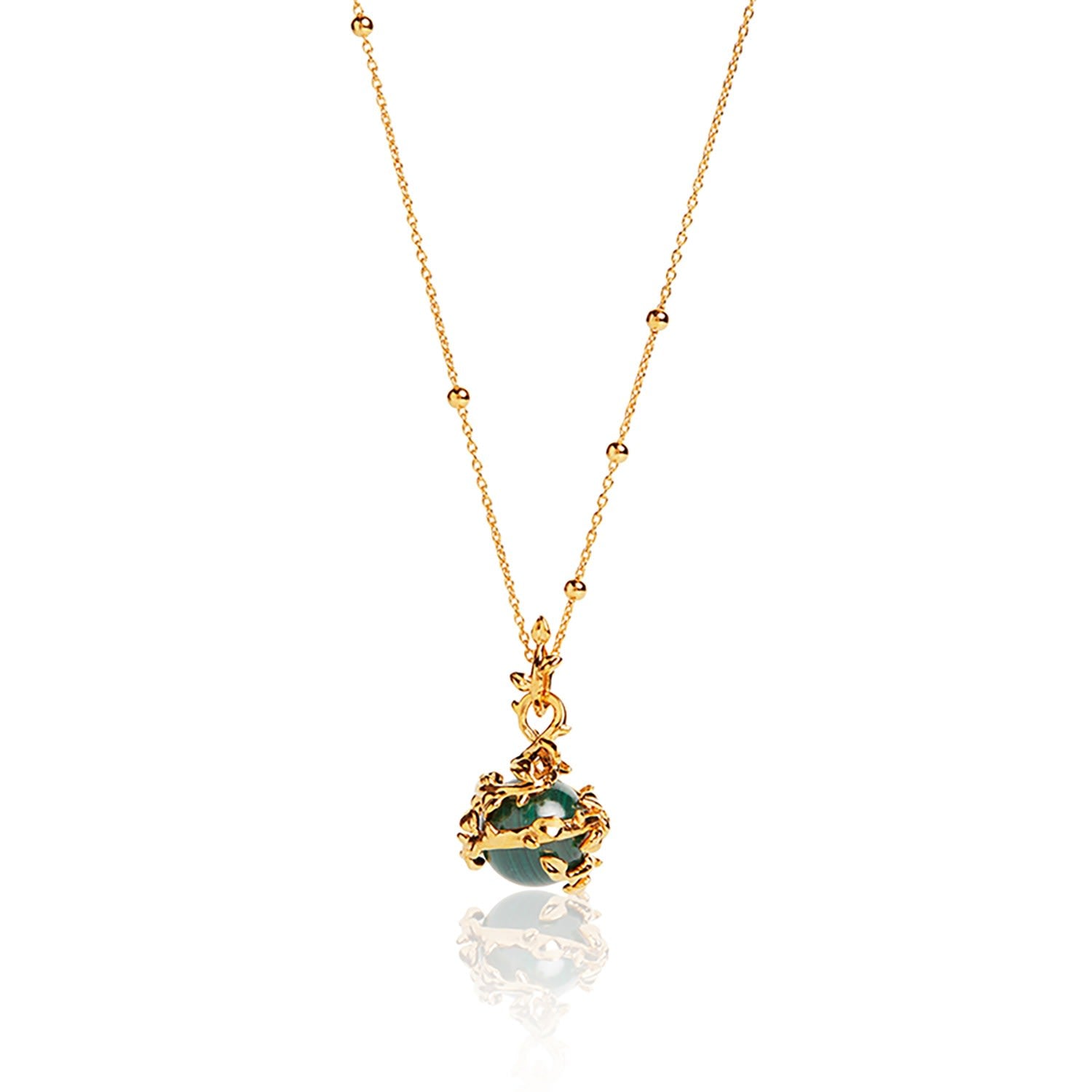 Entwined Malachite Necklace - Gold
