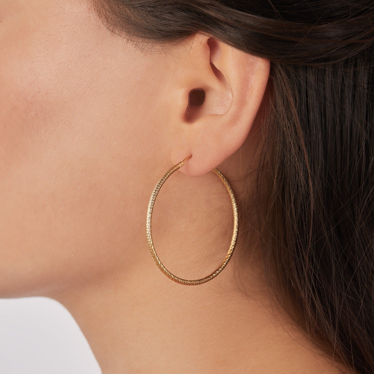 Large Hoop Earrings In Yellow Gold