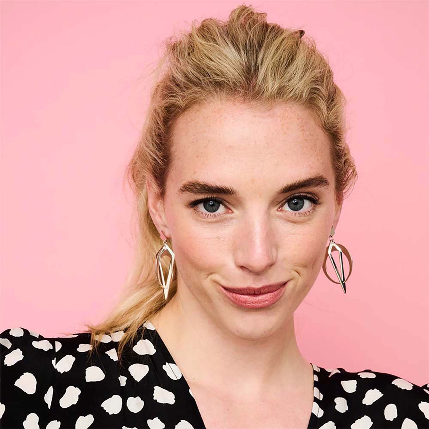 Crescent Hoop Earrings - Silver