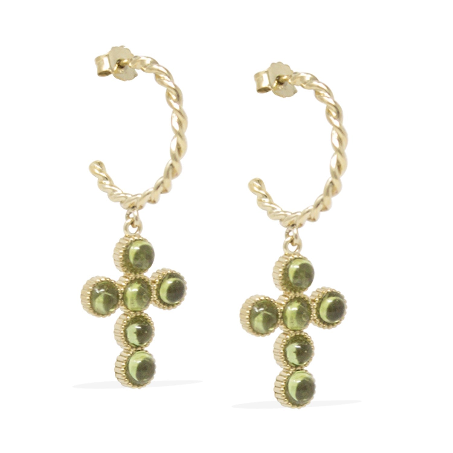 Hope Gold Plated Peridot Hoop Earrings