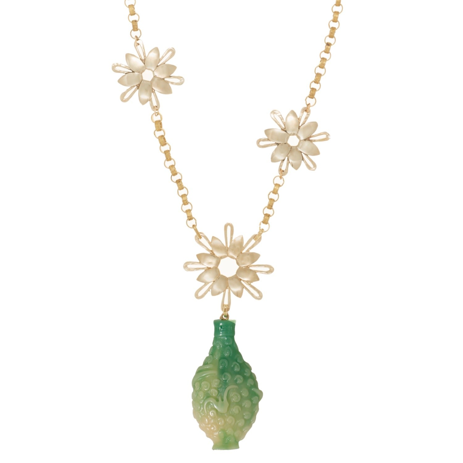 Bouquet Necklace In Fresh Cut Green