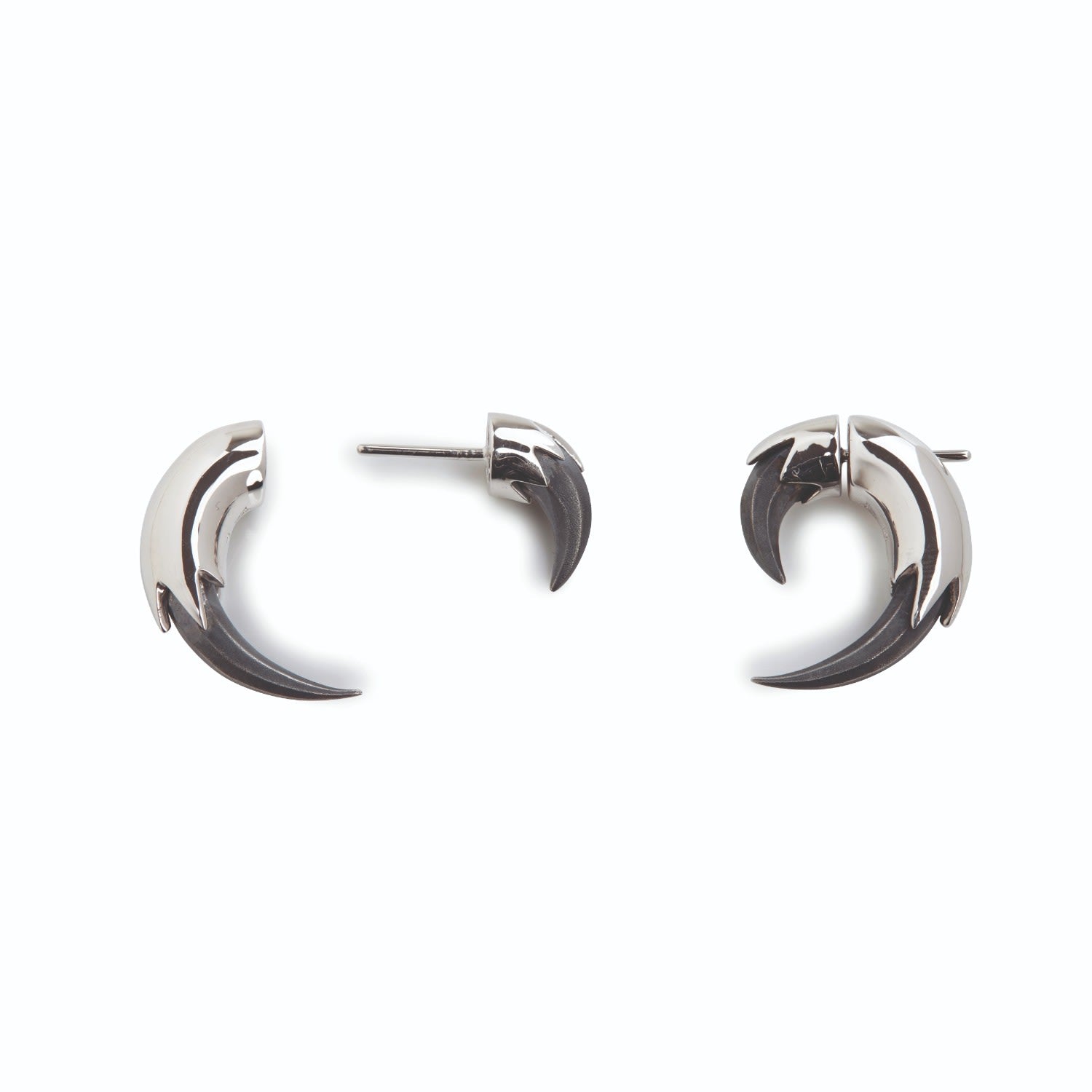 Small Vampire Claw Earrings Silver
