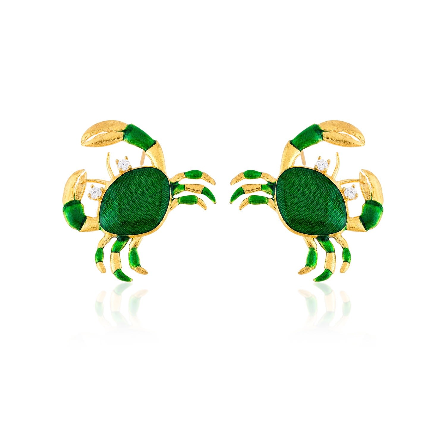 Green Crab Earrings
