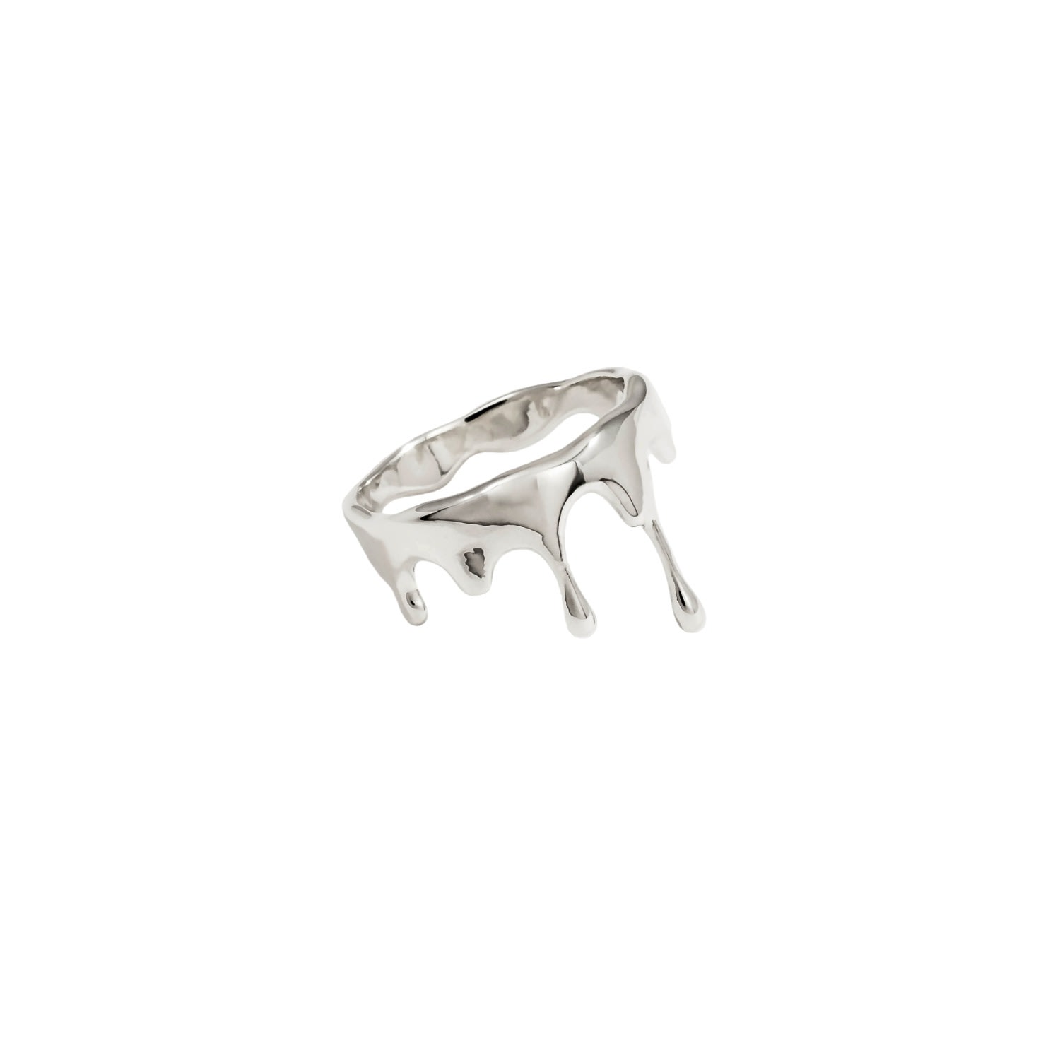 Dripping Small Sterling Silver Ring