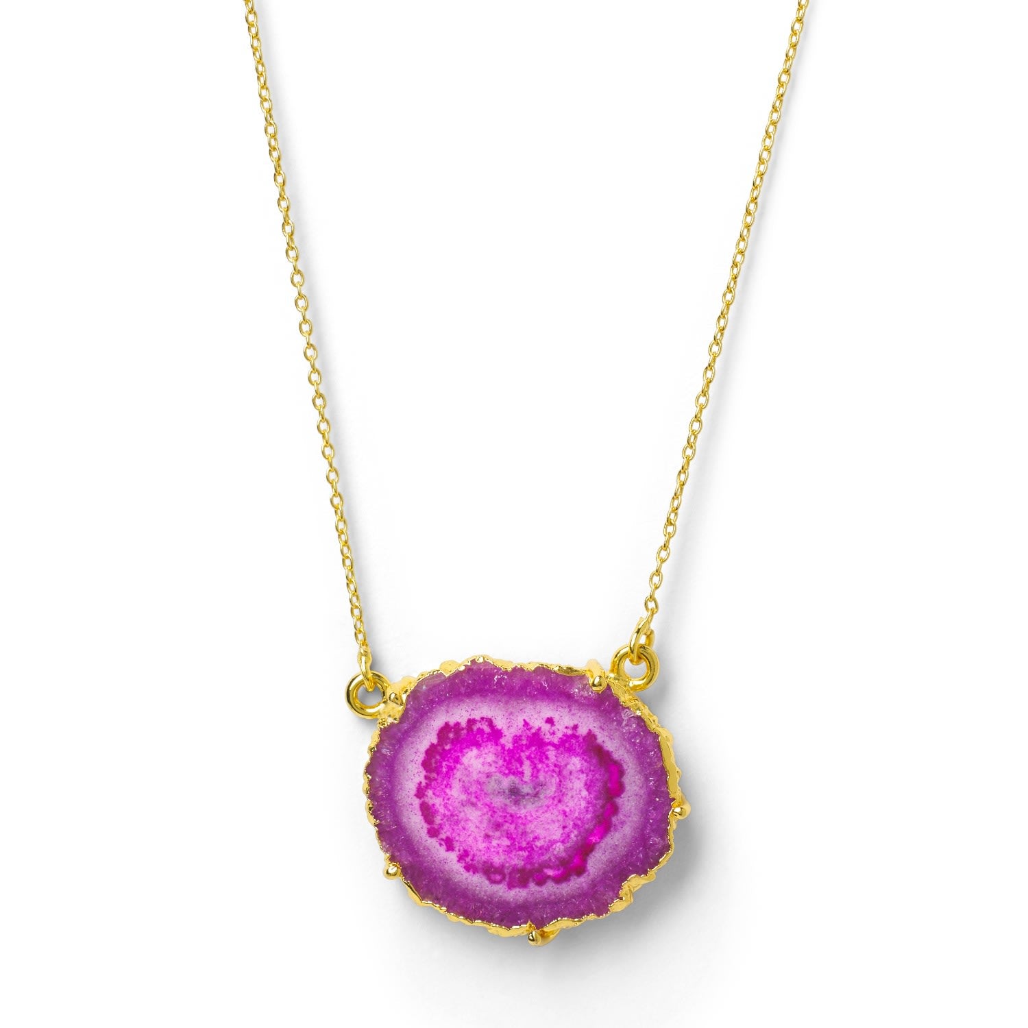 Magenta 'Solar Power' Gold Vermeil Necklace