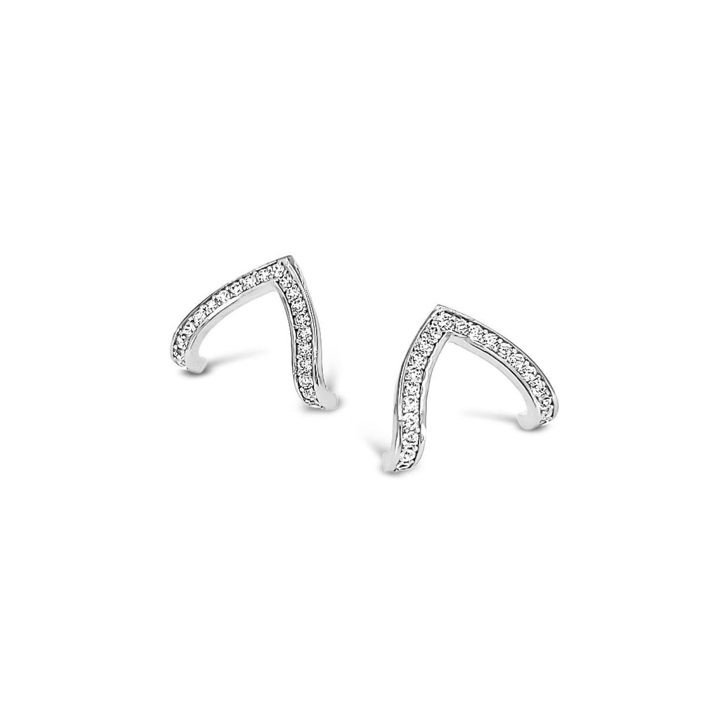 Pave Cz Wishbone Studs