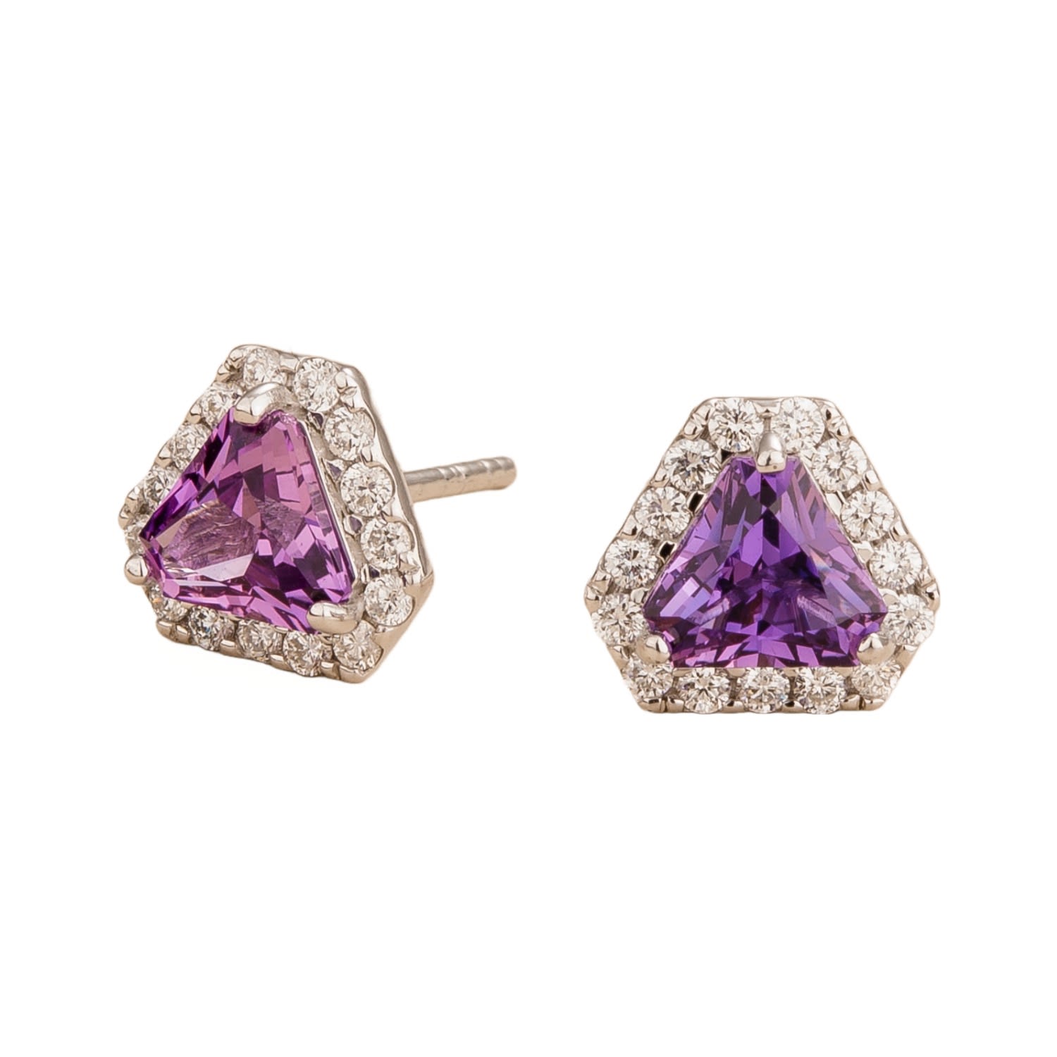 Diana White Gold Earrings Purple Sapphire & Diamond