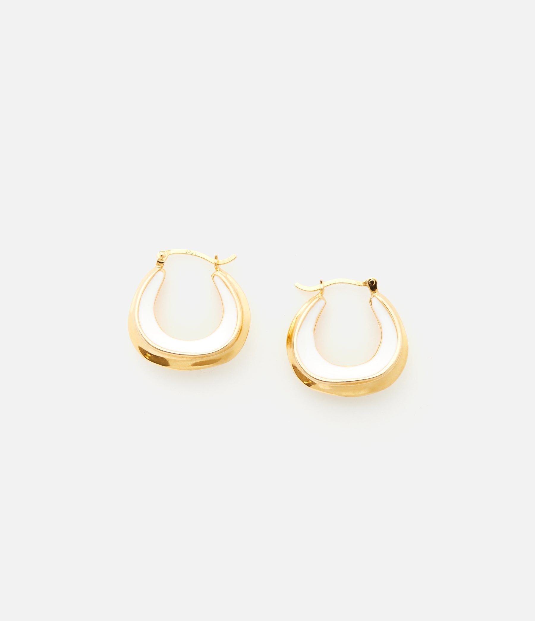 Enamel Sculpture Hoops - White