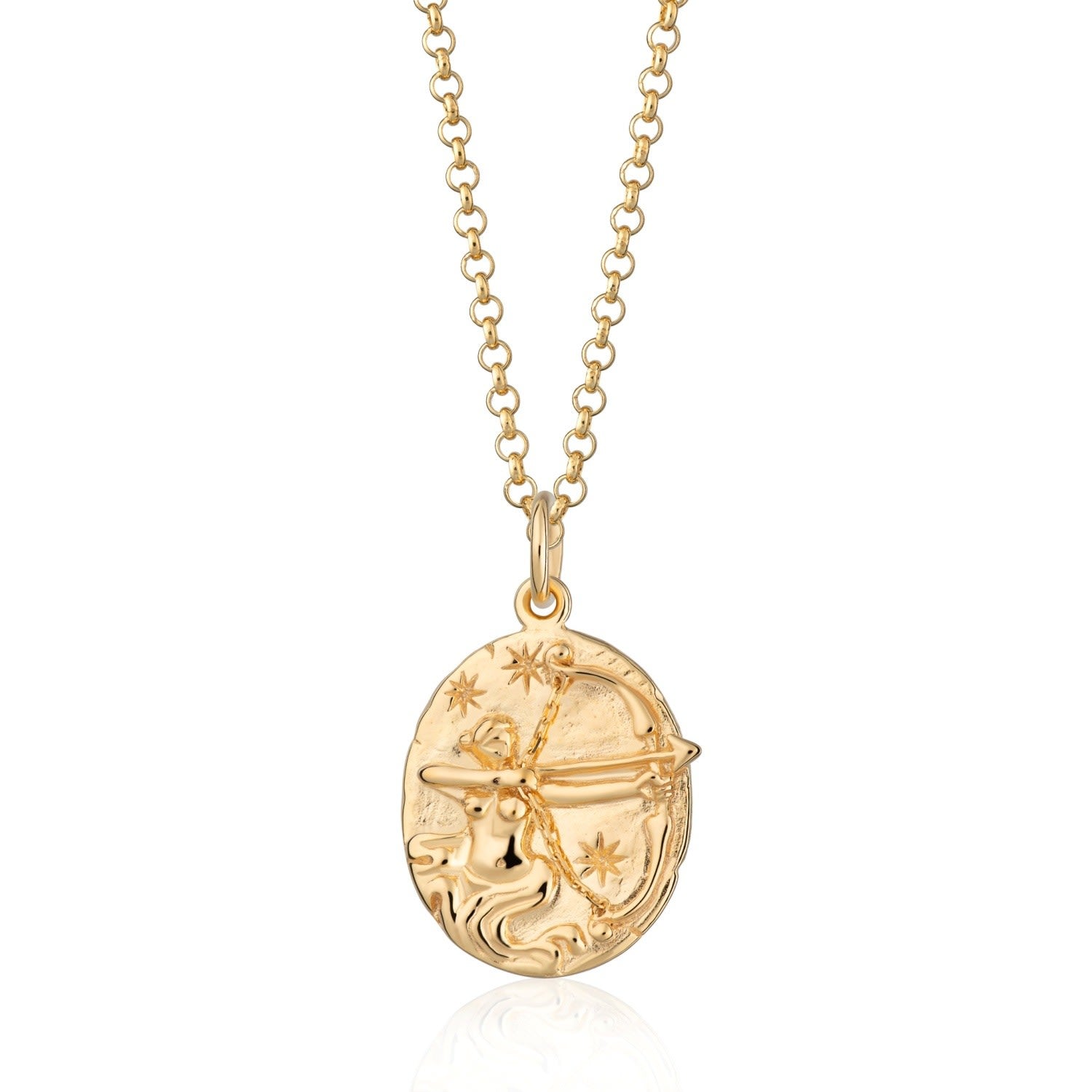 Gold Sagittarius Zodiac Charm Necklace