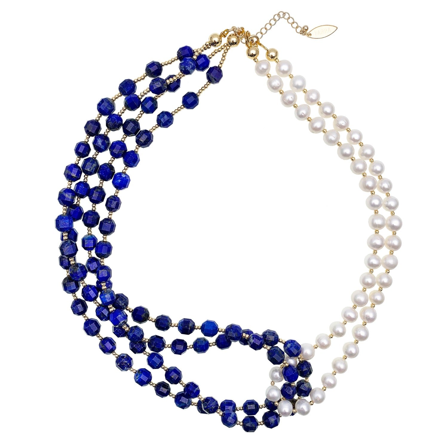 Lapis With Freshwater Pearls Multi Layers Necklace