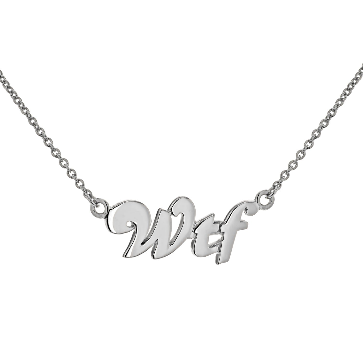 Sterling Silver Wtf Necklace