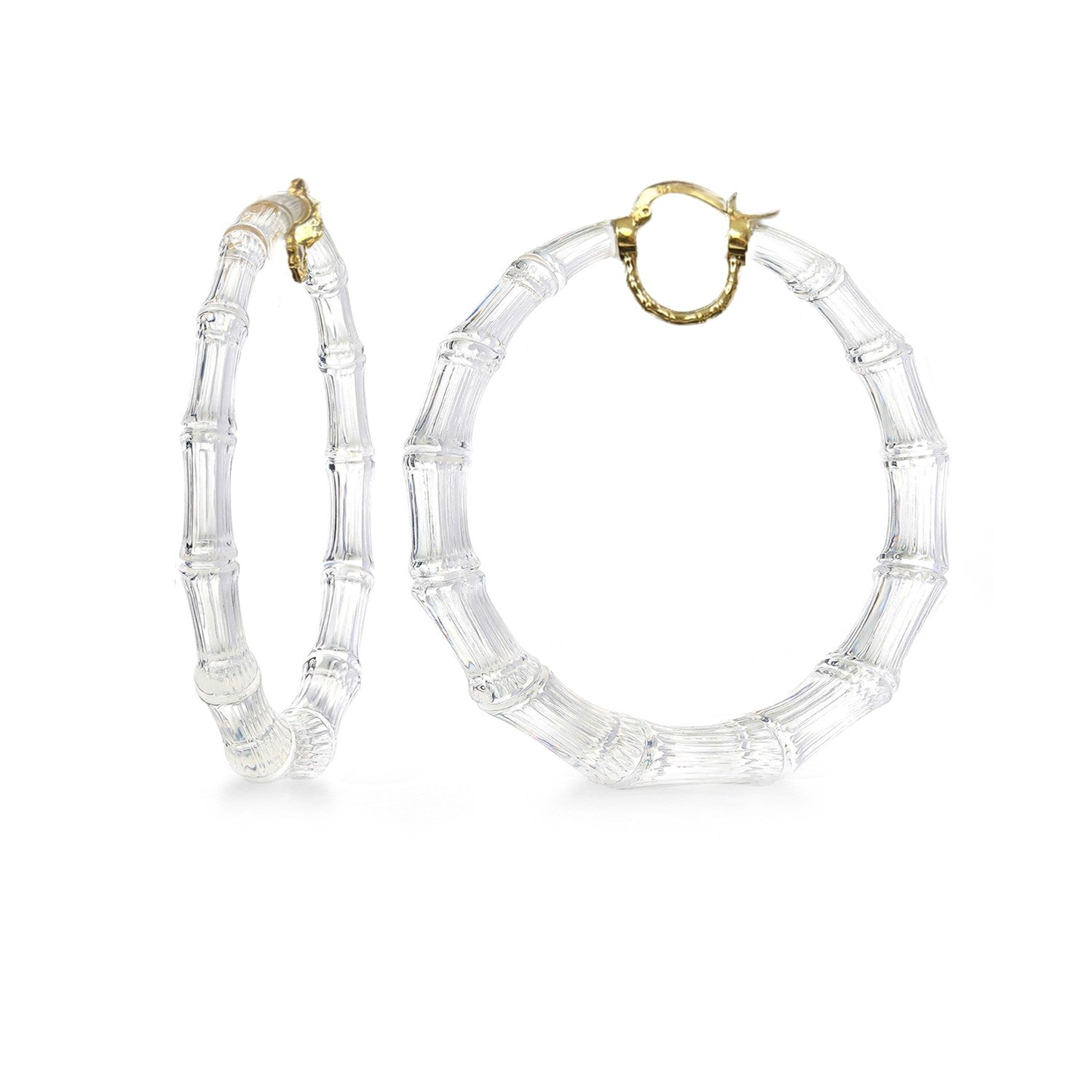 Xl Bamboo Hoop Earrings In Clear