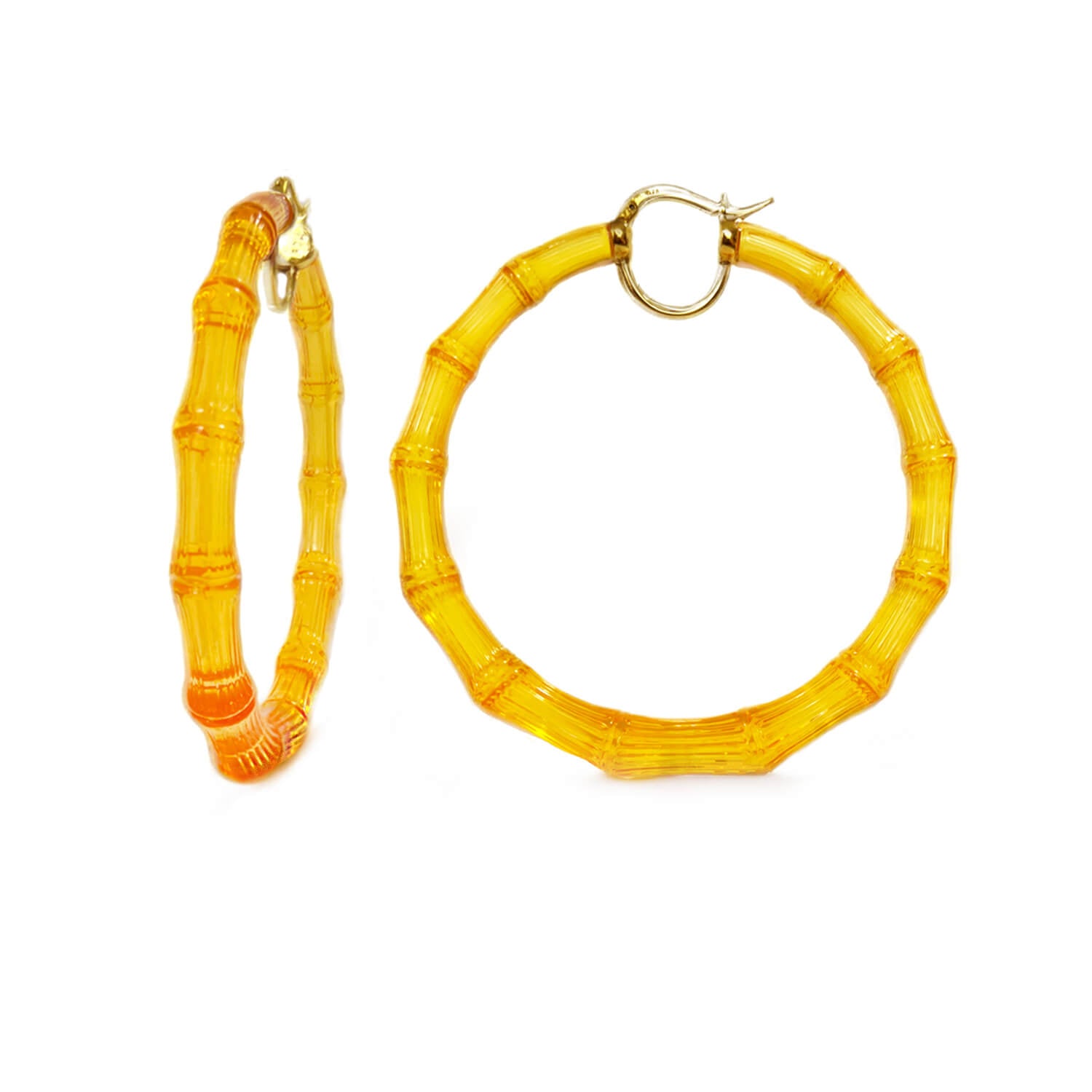 Xl Bamboo Hoop Earrings In Honey