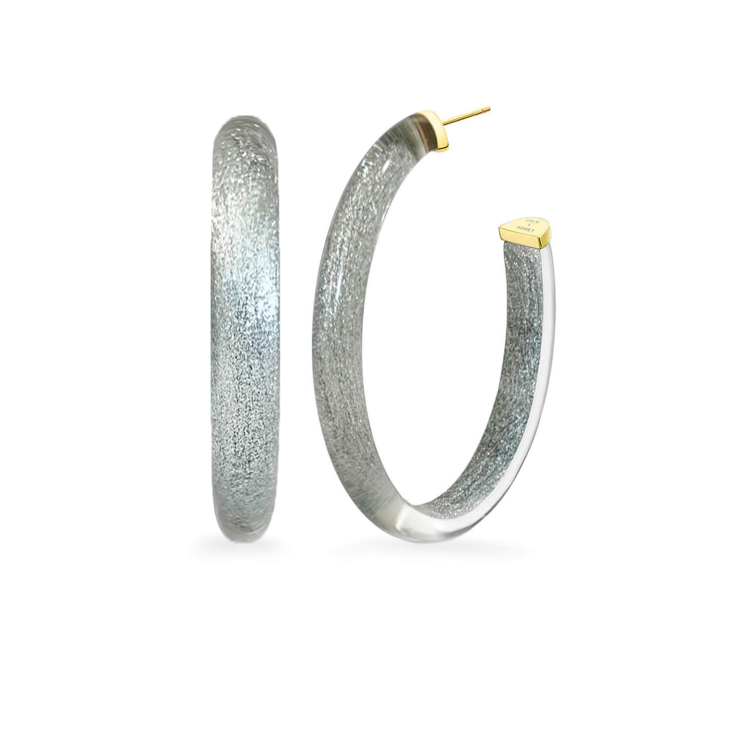 Xl Oval Hoops In Silver Pixie