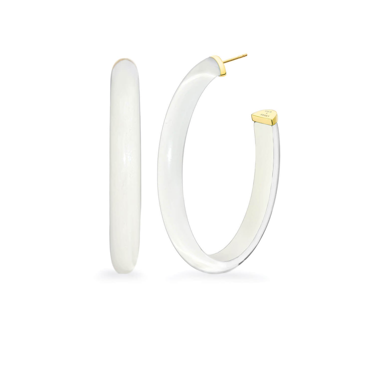 Xl Oval Hoops In White