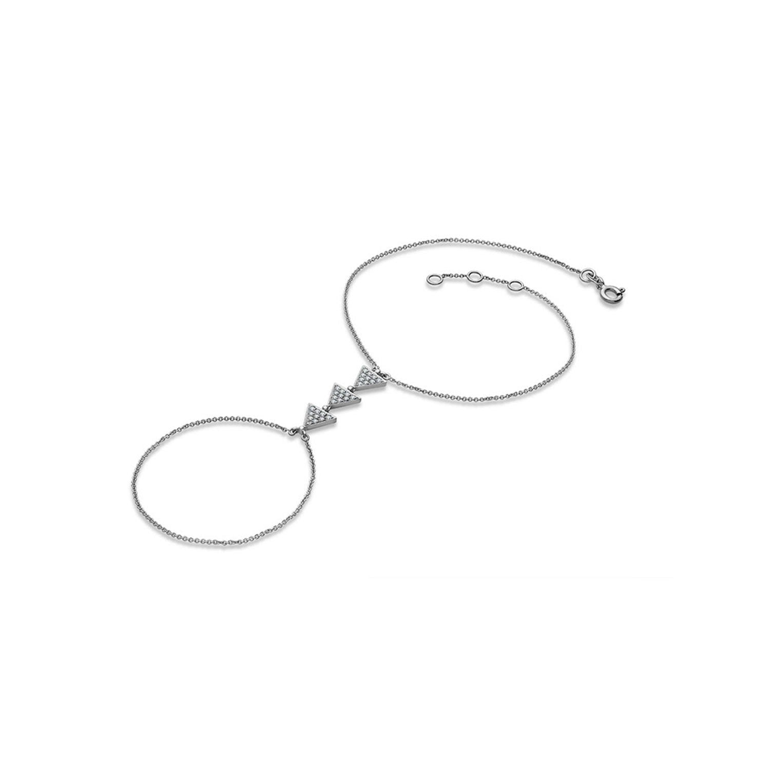 18K White Gold Arrow Shape 2 Way Diamond Bracelet