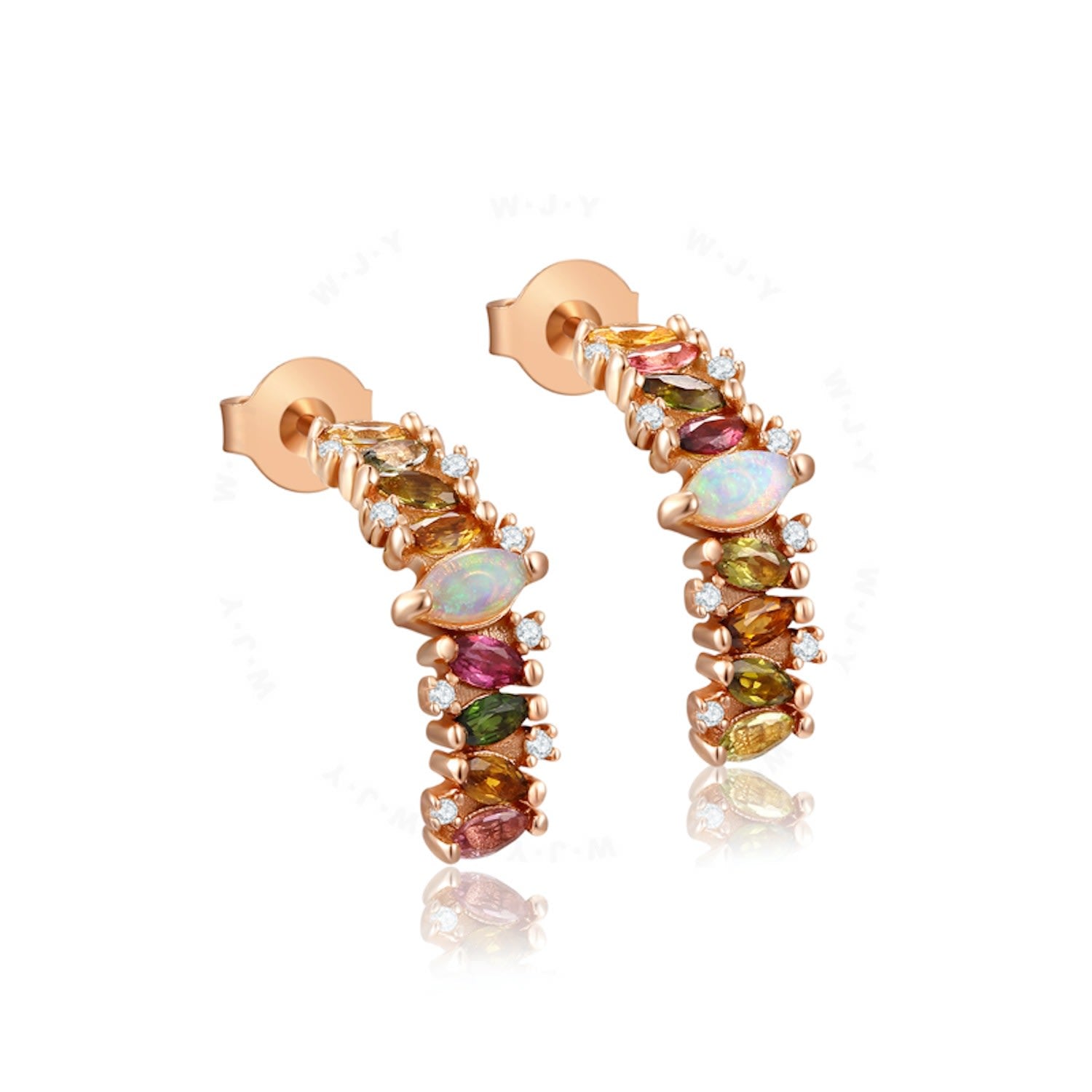 Natural Opal Tourmaline Earring