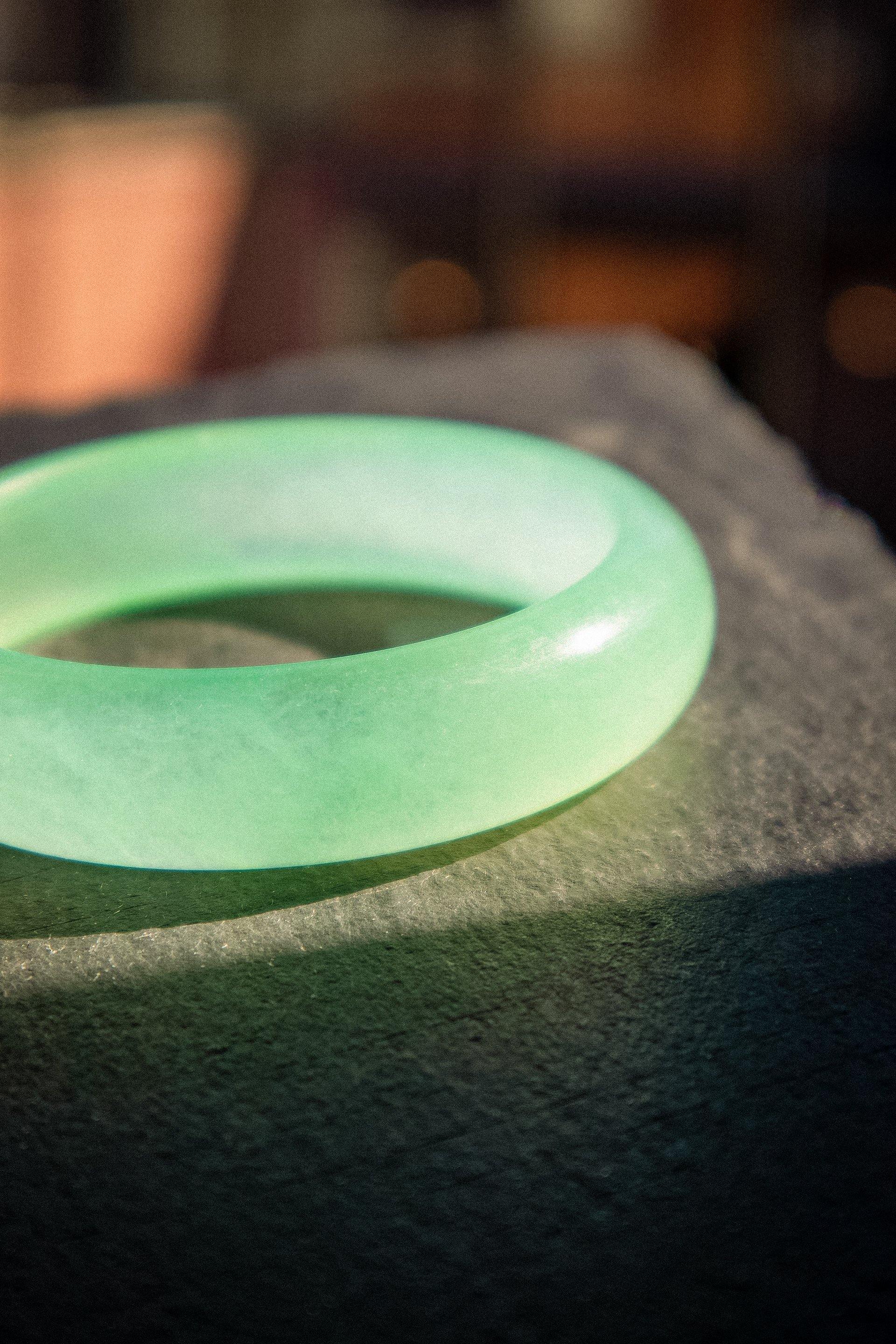 Agave Classic Cyan Jade Stone Bangle