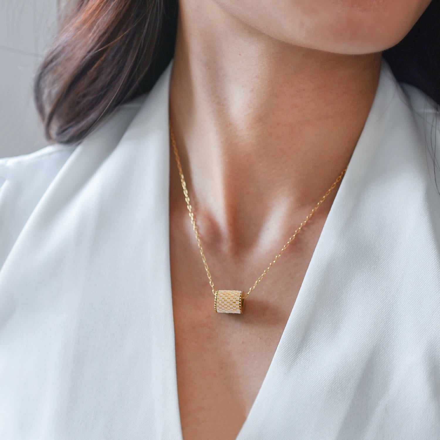 Everyday Single Bead Necklace - Oyster