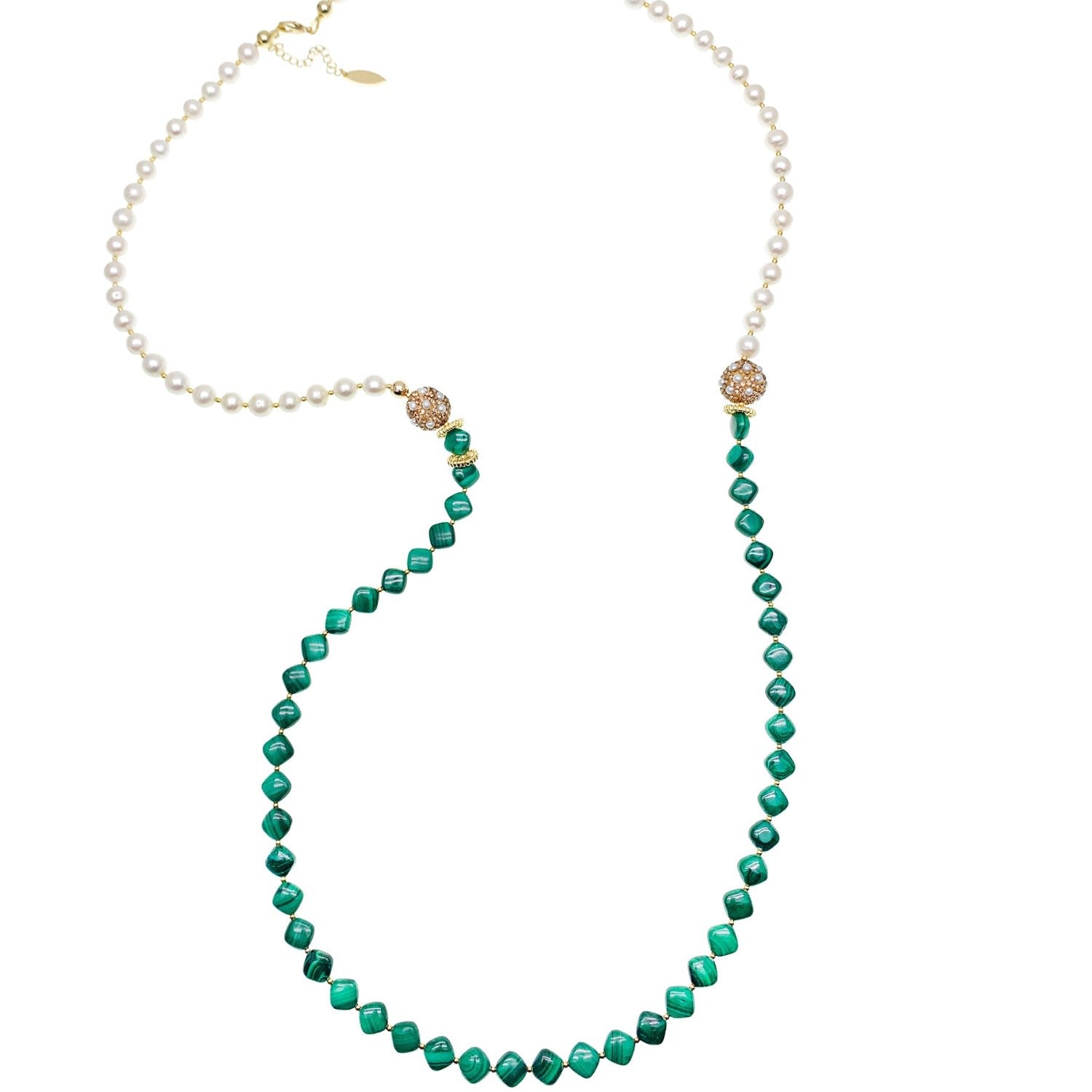 Malachite With Freshwater Pearls Multi-Way Necklace