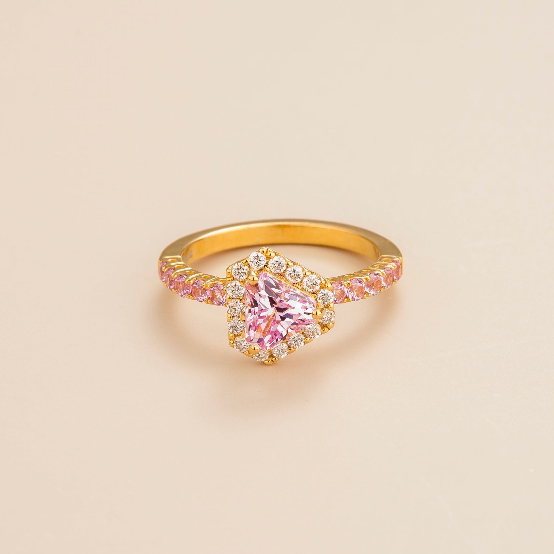Diana Gold Ring Pink Sapphire & Diamonds